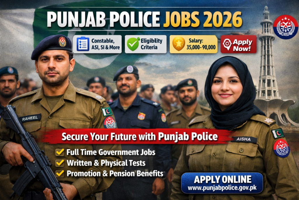 Punjab Police jobs 2026 offer multiple recruitment opportunities for candidates across Punjab. These positions include Constable, Lady Constable